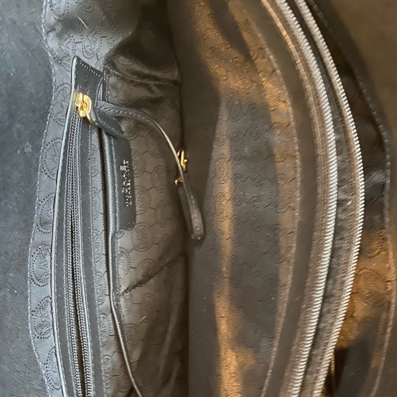 Michael Kors black leather tote bag- 17 inches by 11 inches. - Picture 7 of 9